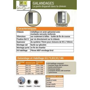 Systeme a Galandage + Kit de finitions Pour Porte En 83