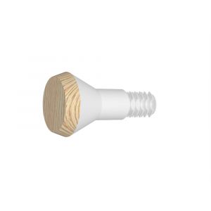 2 embouts pommeau pour barre &agrave; rideau Diam 20mm blanc/bois clair