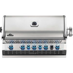 Barbecue gaz encastrable Napoleon Prestige Pro 665 inox 4 brûleurs + Sizzle Zone + brûleur arrière + Fumage