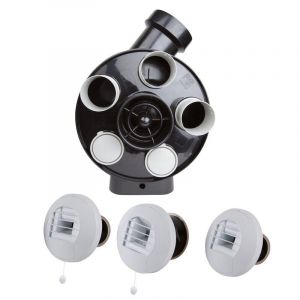 AXELAIR - Kit Hygro A VMC simple flux hygroréglable PENTA ES + 3 bouches cordon - KHACST5160