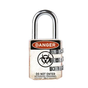 Cadenas combinaison 30mm - corps zamak - anse acier 22mm -danger