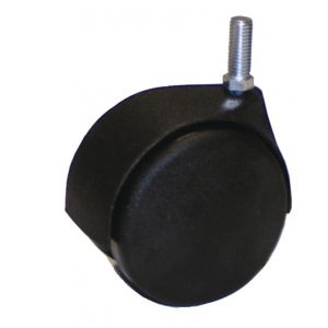 Roulette pivotante à tige filetée 10x15 AVL - Roue nylon noir Ø 50 - Charge 40 kg - 595525A