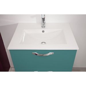 2 Façades de tiroir MIXY - pour meuble de salle de bain - 60cm - Vert d'eau - Laqué