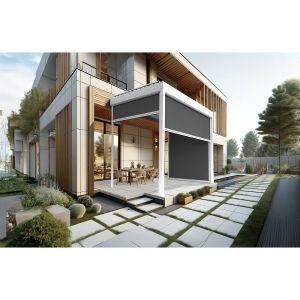 Coffre à coulisses pour pergola AVANOA 4,00x2,50m (Gris Graphite - Blanc)