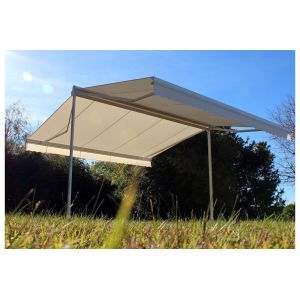 Store double pente GARDEN Blanc 5mx3mx2 Manuel - Toile Ecrue