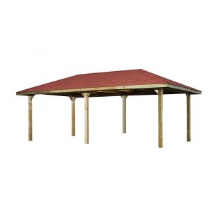 Pergola 651B T2 - Surface hors tout 25.76m2 - shingle rouge