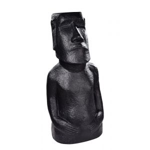 Statue Moaï - Ton ciré noir - H60cm