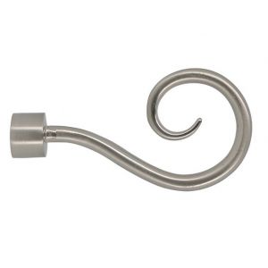 Embout tringle à rideaux, crosse diamètre 16mm chrome brossé