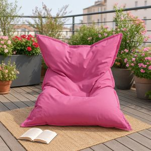Pouf rectangulaire d'extérieur XXL 180x140cm rose MOKU