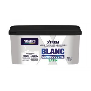 Peinture XTREM - Monocouche - Blanc - Satin - 2,5L