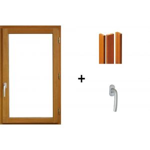 fenetre Bois 1 Vantail H95 x L60 Tirant Droit + tapees iso 120 (2 de 1,9m) + poignee