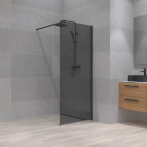 Paroi de douche - Verre fum&eacute; - 140x190cm