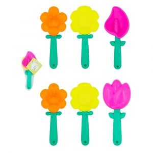 3 pelles a sable fleur 24 cm