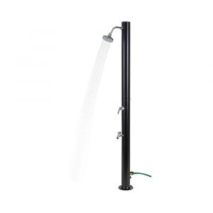 Douche Solaire Ext&eacute;rieure 20L Hauteur 217cm 3.5Bar &Oslash; 15cm Noir Pommeau et Mitigeur Chrom&eacute;s Douche de Jardin Piscine Plage KZ