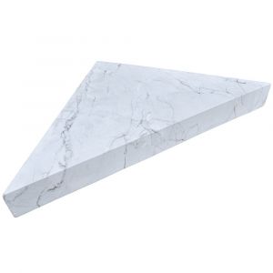 Banc d'angle pour douche en r&eacute;sine finition marbre 53 x 53 x 8 cm - coloris blanc