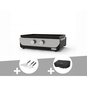 Plancha ORIGINAL Gaz 260 Duo + Kit 3 spatules + Housse de protection - Le Marquier