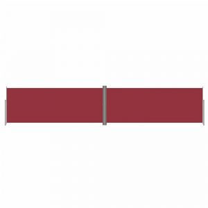 Auvent paravent store brise-vue latéral rétractable de patio jardin terrasse balcon protection visuelle écran 200 x 1000 cm rouge 02_0007470