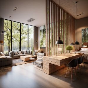 Cloison Amovible  Claustra Hetre Ajouré 15 Lames - H 150 x L 160 x P 7 cm - PAR AD LYON