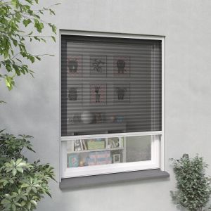 Moustiquaire plissée fenêtre verticale - H145 cm x L160 cm Blanc - Moustikit