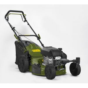 Tondeuse thermique tract&eacute;e DYM 1676EB - 2 roues pivotantes - 149cc