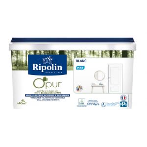 Peinture O'pur Murs et Plafonds - Blanc - Mat - 4L