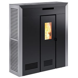 Po&ecirc;le &agrave; granul&eacute;s Daglan Slim 9 - Acier et fonte - Gris - 9kW