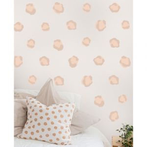 Sticker décoratif, tâches de léopards, orange pastel, 68 cm X 48 cm