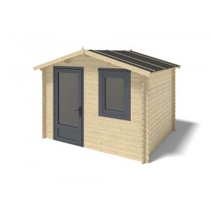 Abri de jardin en bois - 7.5m2 - 3x2.5m - Ep. 28mm - Couleur: naturel - DOM755