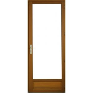 Porte fenêtre Bois 1 Vantail H215 x L80 Tirant Droite Côtes Tableau + poignée et Barillet (ref 01245F924)