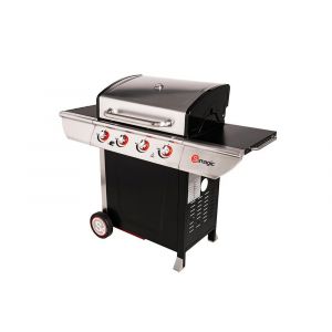 Barbecue à gaz avec chariot Manhattan 450GPI + plancha + Malette de 8 accessoires inox + Gant de protection