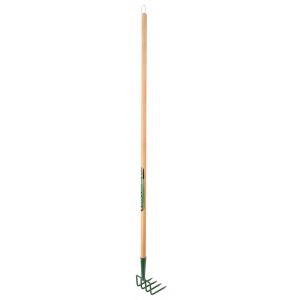 Croc léger de jardin 4 dents manche bois 130cm 100% PEFC