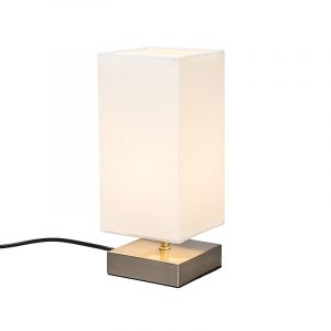 Lampe de table moderne blanche avec acier - Milo
