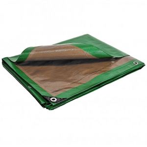 B&acirc;che de protection 5 x 8 m Verte et Marron R&eacute;sistante 250g/m2
