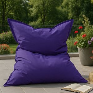 Pouf rectangulaire d'extérieur XXL 180x140cm violet MOKU