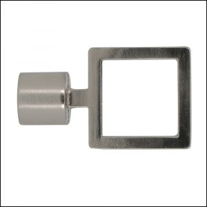 Embout tringle à rideaux, carré diamètre 16mm chrome brossé