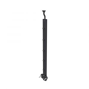 Poteau de garde-corps - Aluminium Noir - Pour intérieur et extérieur - Fixation latérale