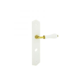 Poignée de porte Poire porcelaine sur plaque condamnation