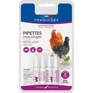 PIPETTES INSECTIFUGES VOLAILLES x4