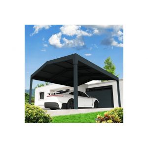 Carport solaire ENERGY 2 pentes Gris anthracite 5,384x4,732m 4800W + LED