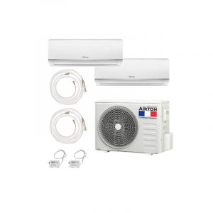 Pack Climatiseur reversible bi-split AIRTON - A Poser Soi-meme - 2500W - 2500W - Readyclim 2x4M - WIFI