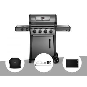 Barbecue à  gaz Napoleon Freestyle F425SIB - 4 brûleurs + Sizzle Zone + Housse de protection + Kit rôtissoire + Plancha