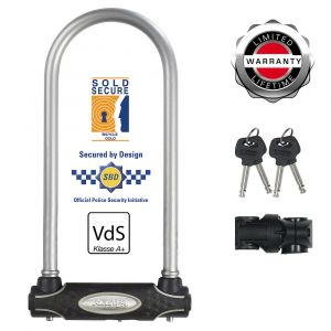 Antivol U doube verrouillage &agrave; cl&eacute; et en acier