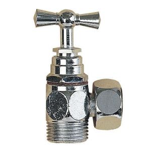 Robinet d'arrêt WC droit écrou prisonnier 12x17 mm laiton chromé.