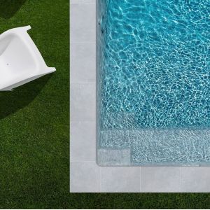 KIT COMPLET / Margelles pour piscine 6x3m en Pierre Atlas Gris (+ colle, joint, hydrofuge ...)