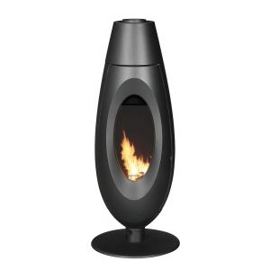 Po&ecirc;le &agrave; bois Ovatio - Fonte - Anthracite - 5kW