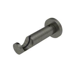 2 supports ouverts 76mm pour barre &agrave; rideau Diam 20mm argent vieilli