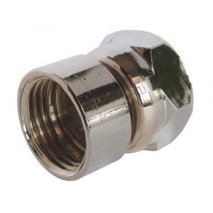 Raccord droit mural chrome F15/21 - &Eacute;crou prisonnier 15/21 - x2