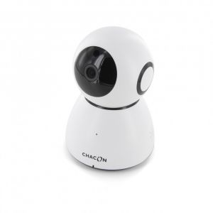 Caméra de surveillance Wi-Fi intérieure HD rotative - 128Go - Blanc et Noir - Chacon