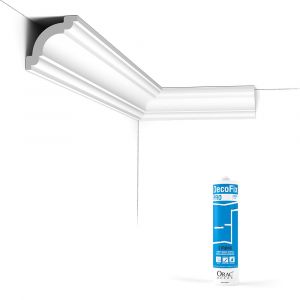 Pack 10 mètres Corniches Plafond CX124 avec colle - Orac x Cimaises-et-plus - 4,