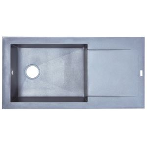Evier CAREA &agrave; Encastrer Dukkah 1 Cuve Xl Gris B&eacute;ton